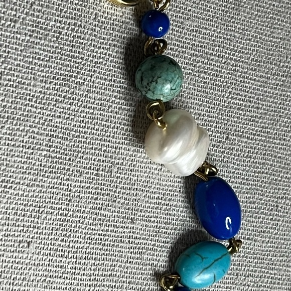 Talbots Blue & Green Semi-Precious Stone Statement Necklace - Picture 5 of 5